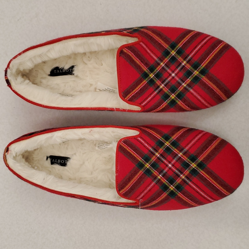 Talbots Plaid Dancer Slippers 10M